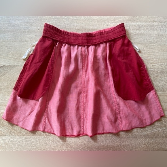 Aritzia Wilfred Linen Cotton Blend Pink Drawstring Waist Two Pockets Skirt - Picture 5 of 9